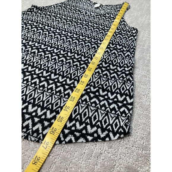 Tank Top Sz Small Scoop Neck Black White Geometric Rocker Indie Festival… - Picture 3 of 5